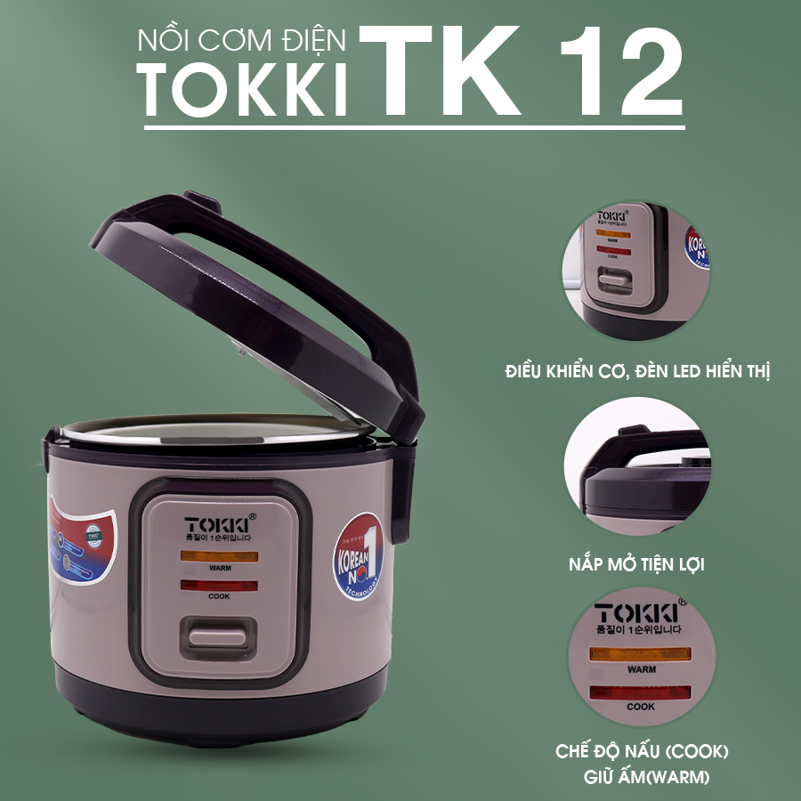 Noi com dien TK12-2 Nồi cơm điện TOKKI TK12 - Ảnh 1